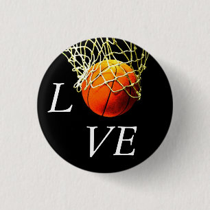 Chapa Redonda De 2,5 Cm Baloncesto I Love