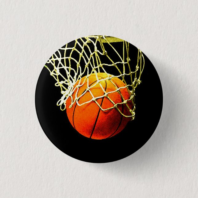 Chapa Redonda De 2,5 Cm Baloncesto I Love (Anverso)