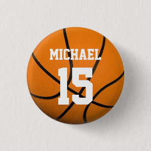 Chapa Redonda De 2,5 Cm Baloncesto Su Nombre