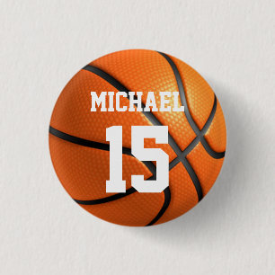 Chapa Redonda De 2,5 Cm Baloncesto Su Nombre