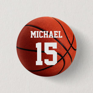 Chapa Redonda De 2,5 Cm Baloncesto Su Nombre