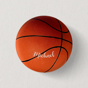 Chapa Redonda De 2,5 Cm Baloncesto tu nombre Personalizado