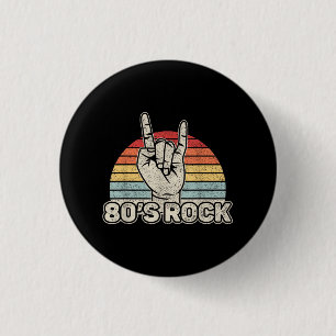 Chapa Redonda De 2,5 Cm Banda de Rock Retro Vintage de los 80