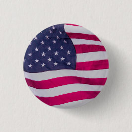 Chapa Redonda De 2,5 Cm Bandera Americana