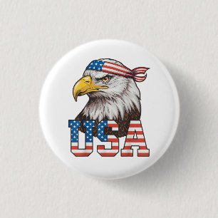 Chapa Redonda De 2,5 Cm Bandera Americana De EE. UU. Hombres Mujeres Niños