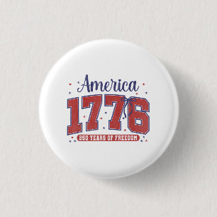 Chapa Redonda De 2,5 Cm Bandera Americana del 4 de Julio Vintage 250 Años
