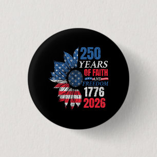 Chapa Redonda De 2,5 Cm Bandera Americana del 4 de Julio Vintage 250 Años