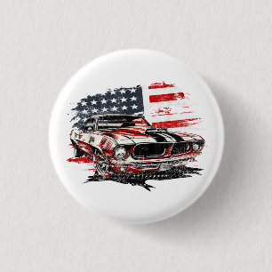 Chapa Redonda De 2,5 Cm Bandera Americana Patriota 