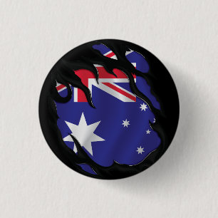 Chapa Redonda De 2,5 Cm Bandera arrancada de Australia