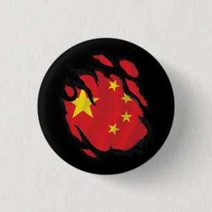 Chapa Redonda De 2,5 Cm Bandera arrancada de China
