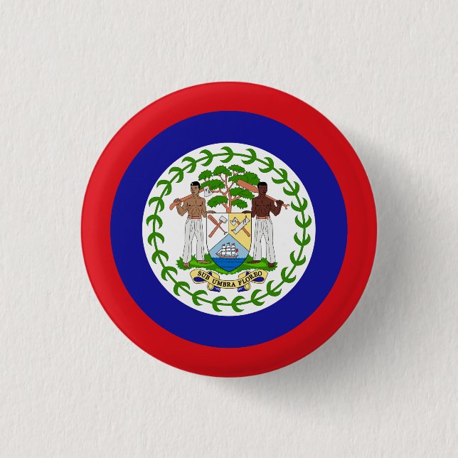 Chapa Redonda De 2,5 Cm Bandera Beliceña (Anverso)