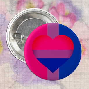 Chapa Redonda De 2,5 Cm Bandera Bisexual Corazón y Orgullo comunidad/bande