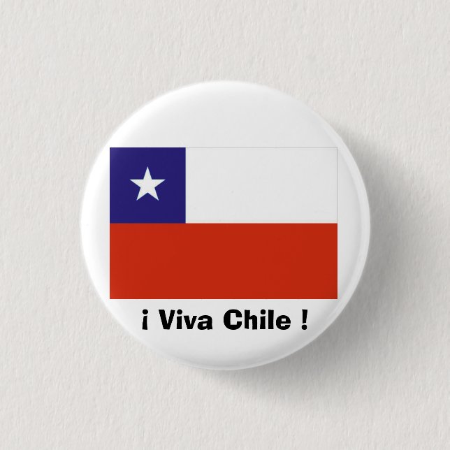 Chapa Redonda De 2,5 Cm Bandera Chile VII (Anverso)