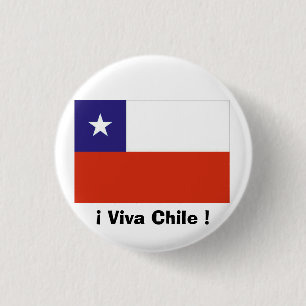 Chapa Redonda De 2,5 Cm Bandera Chile VII