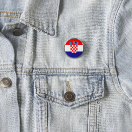 Chapa Redonda De 2,5 Cm Bandera croata con escudo de armas