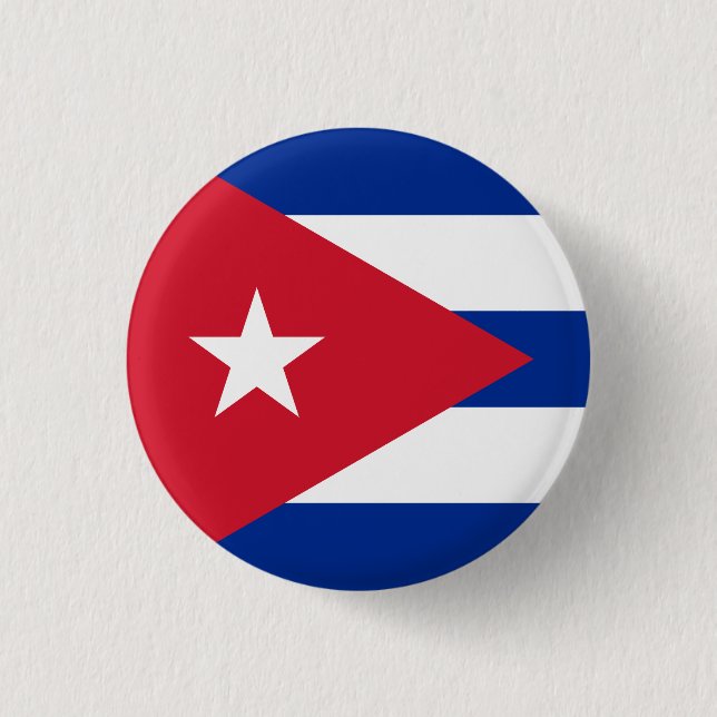 Chapa Redonda De 2,5 Cm Bandera cubana (Anverso)