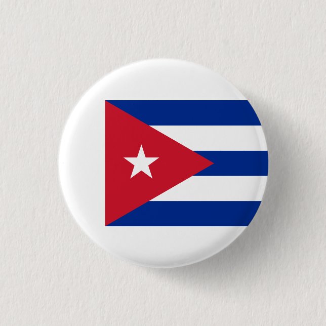 Chapa Redonda De 2,5 Cm Bandera cubana, bandera de Cuba (Anverso)