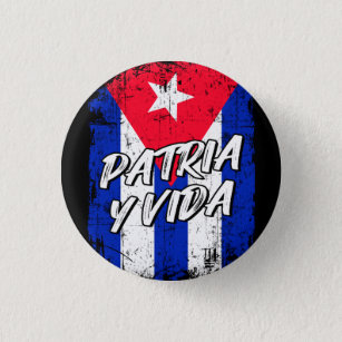 Chapa Redonda De 2,5 Cm Bandera cubana Patria y Vida Viva Cuba Libre