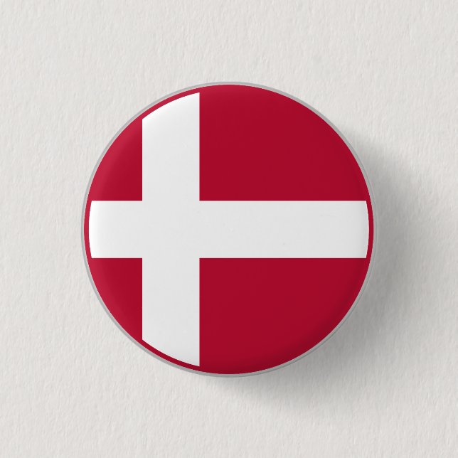 Chapa Redonda De 2,5 Cm Bandera danesa (Anverso)