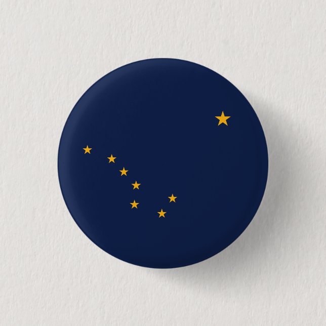Chapa Redonda De 2,5 Cm Bandera de Alaska (Anverso)