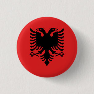 Chapa Redonda De 2,5 Cm Bandera de Albania (albanés)