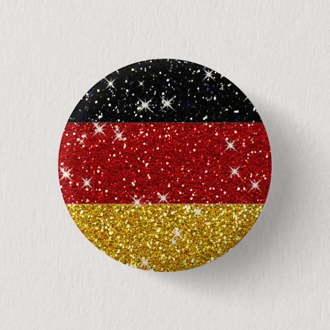Chapa Redonda De 2,5 Cm Bandera de Alemania Purpurinas con espárragos (Anverso)