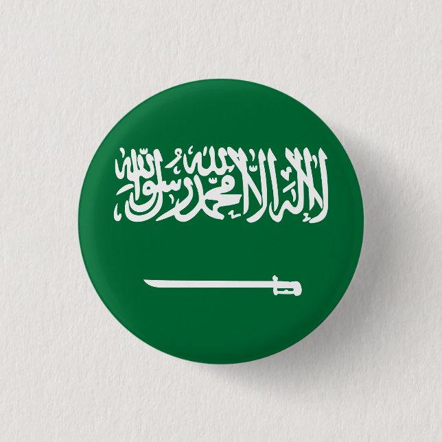 Chapa Redonda De 2,5 Cm Bandera de Arabia Saudita (Anverso)