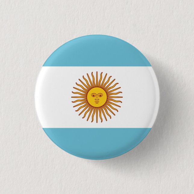 Chapa Redonda De 2,5 Cm Bandera de Argentina (Anverso)