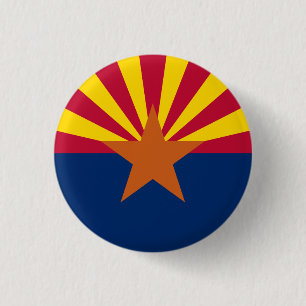 Chapa Redonda De 2,5 Cm Bandera de Arizona, Bandera de Arizona