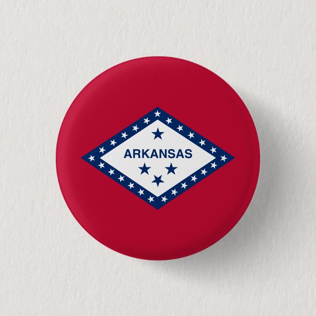 Chapa Redonda De 2,5 Cm Bandera de Arkansan, Bandera de Arkansas (Anverso)