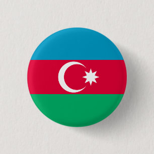 Chapa Redonda De 2,5 Cm Bandera de Azerbaiyán
