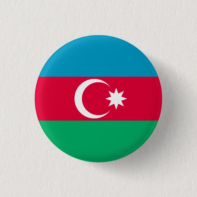 Chapa Redonda De 2,5 Cm Bandera de Azerbaiyán (Anverso)