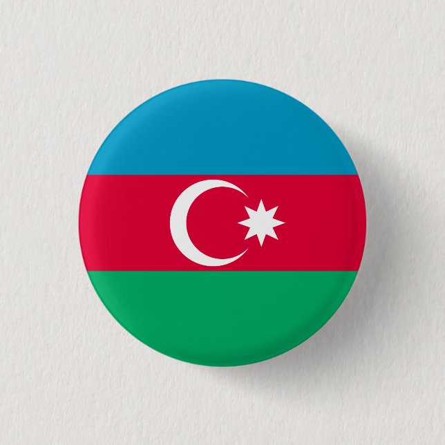 Chapa Redonda De 2,5 Cm Bandera de Azerbaiyán Patriótica (Anverso)