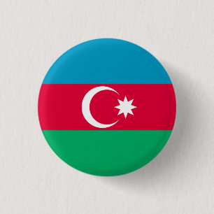 Chapa Redonda De 2,5 Cm Bandera de Azerbaiyán Patriótica