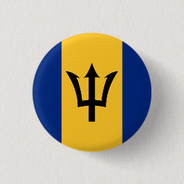 Chapa Redonda De 2,5 Cm Bandera de Barbados, bandera de Barbados