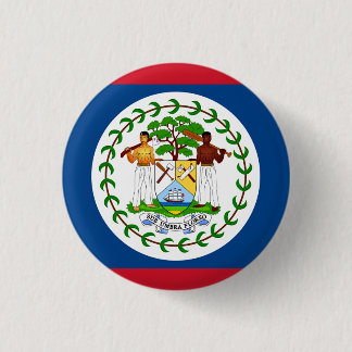 Chapa Redonda De 2,5 Cm Bandera de Belice, Bandera de Belice