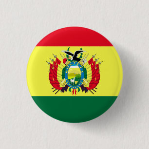 Chapa Redonda De 2,5 Cm Bandera de Bolivia