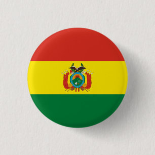 Chapa Redonda De 2,5 Cm Bandera de Bolivia Patriótica