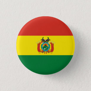 Chapa Redonda De 2,5 Cm Bandera de Bolivia Patriótica