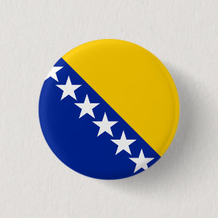 Chapa Redonda De 2,5 Cm Bandera de Bosnia y Herzegovina