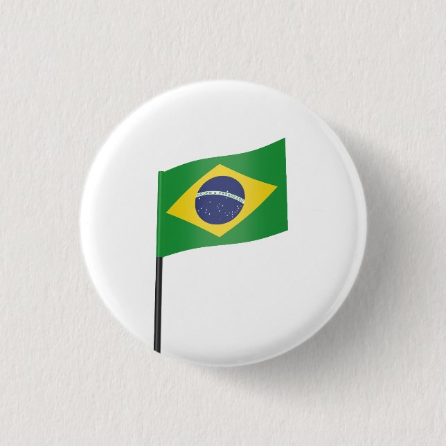 Chapa Redonda De 2,5 Cm Bandera de Brasil (Anverso)