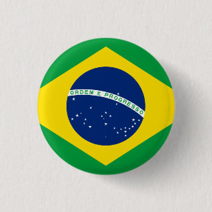 Chapa Redonda De 2,5 Cm Bandera de Brasil (Brasil)