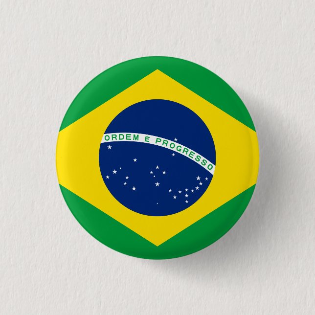 Chapa Redonda De 2,5 Cm Bandera de Brasil (brasileño) (Anverso)