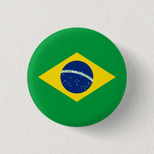 Chapa Redonda De 2,5 Cm Bandera de Brasil Patriótica