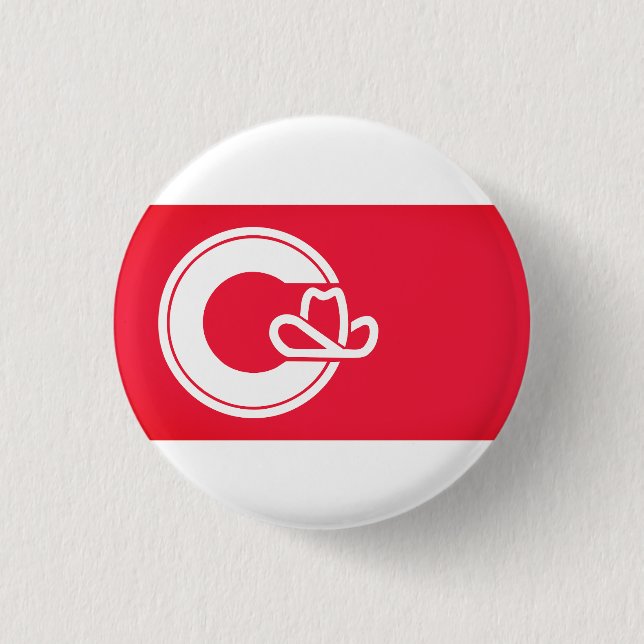 Chapa Redonda De 2,5 Cm Bandera de Calgary, CANADÁ (Anverso)