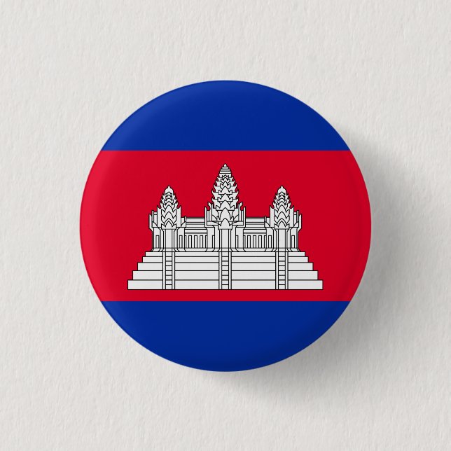 Chapa Redonda De 2,5 Cm Bandera de Camboya (Anverso)