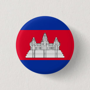 Chapa Redonda De 2,5 Cm Bandera de Camboya
