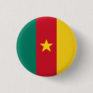 Chapa Redonda De 2,5 Cm Bandera de Camerún