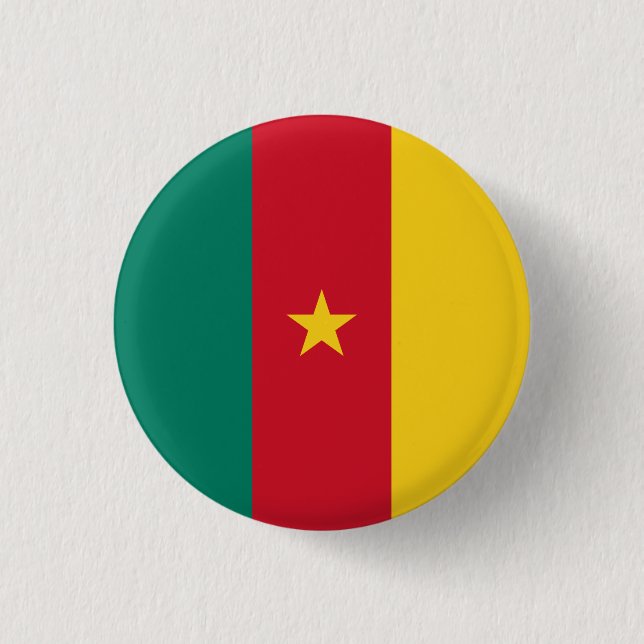 Chapa Redonda De 2,5 Cm Bandera de Camerún Patriótico (Anverso)