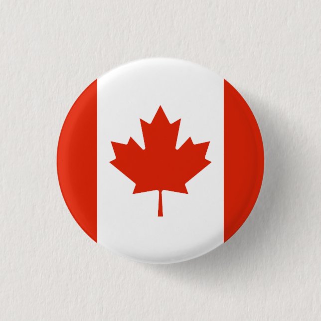Chapa Redonda De 2,5 Cm Bandera de Canadá (Anverso)